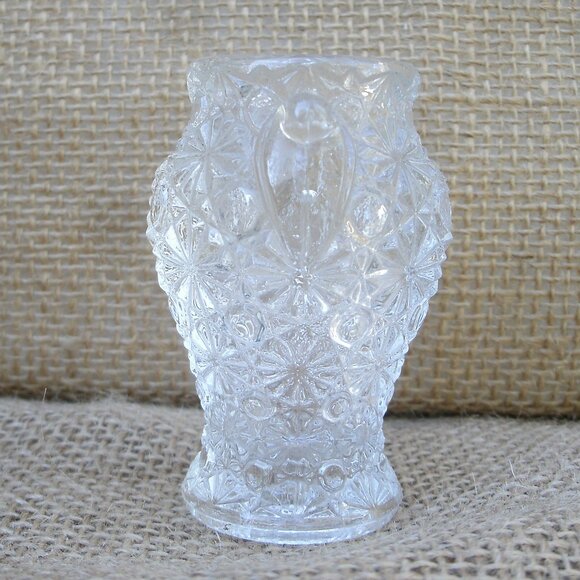 Vintage LE Smith Glass Button & Daisy Toothpick Holder - Picture 3 of 15